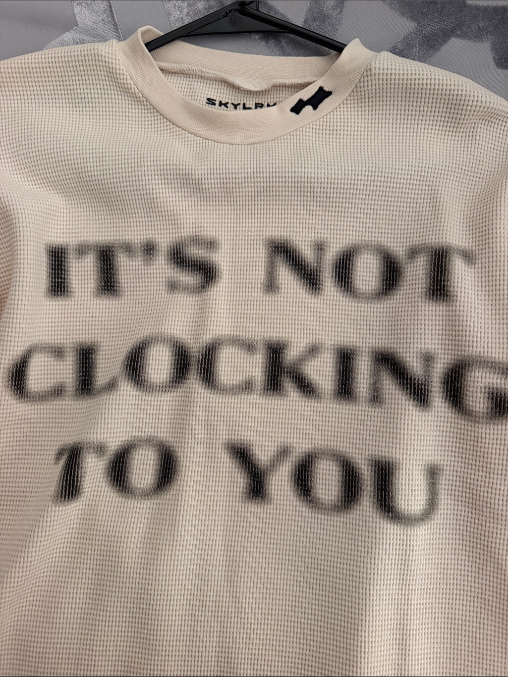 Skylrx Justin Bieber Waffle-Knit Long Sleeve Sweatshirt - Cream — image 3 of 4